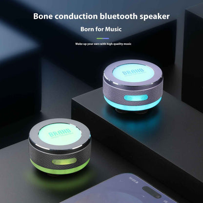 Small Wireless Bone Conduction Speakers Bluetooth Vibration Speaker With Color LED Light Portable Surface Adsorption Speaker - Jabula & Co