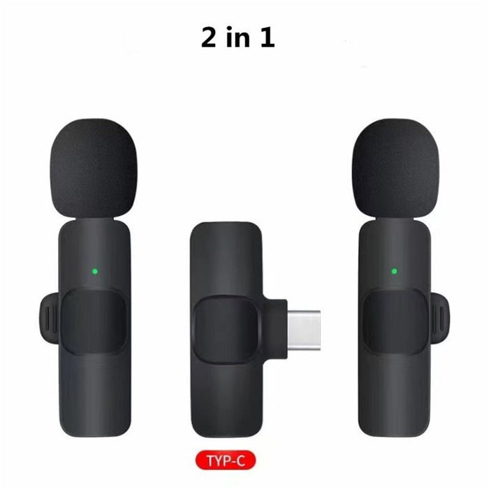 Wireless Lavalier Microphone Portable Audio Video Recording Mini Mic For I Phone Android Long Battery Life Live Broadcast Gaming - Jabula & Co