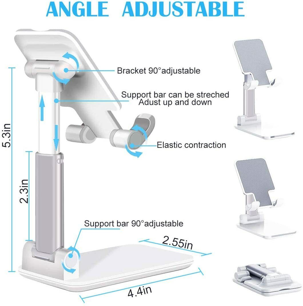 Cell Phone Stand Desktop Holder Tablet Stand Mount Mobile Phone Desktop Tablet Holder Table Cell Foldable Extend Support Desk Mobile Phone Holder Stand - Jabula & Co