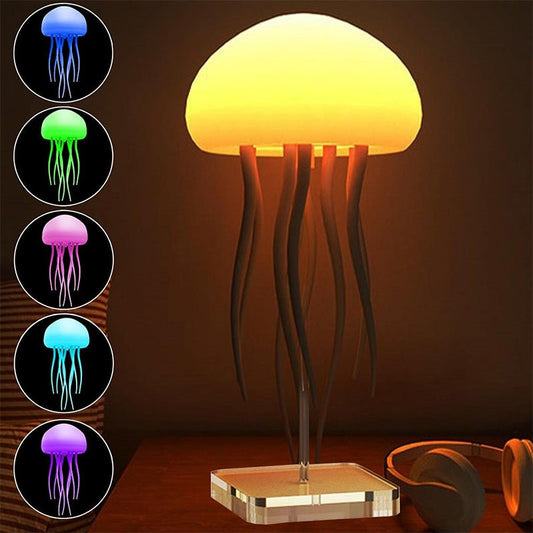 Jellyfish Mood Lamp LED Jellyfish Night Light Portable Jellyfish Lamp Jellyfish Decorations Smart Table Lamp For Bedside Desk by Jabula & Co
