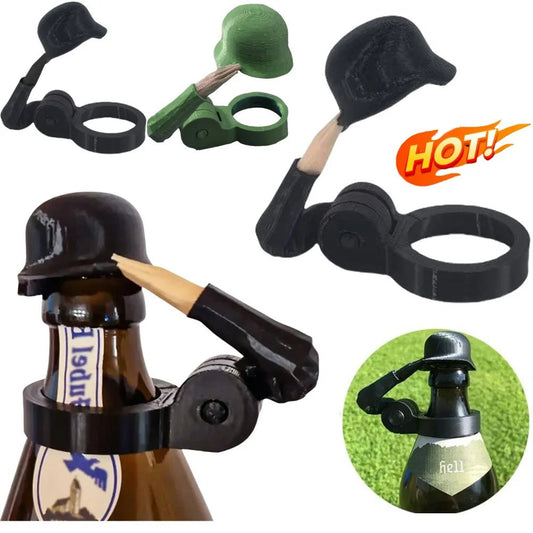 Soldier Salute Beer Bottle Helmet Dustproof Beer Helmet Topper Creative Beer Bottle Cap For Party Bar - Jabula & Co