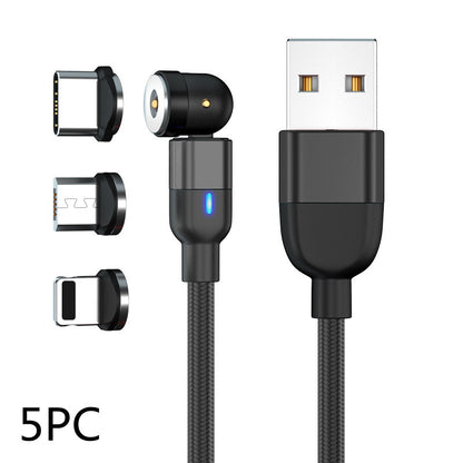 Data Cable 540 Degree Blind Suction Round Magnetic Charging Cable Three-in-one Bent Magnetic Cable - Jabula & Co