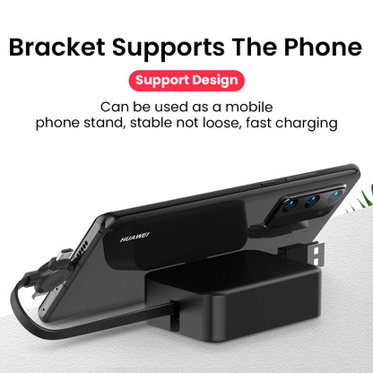 4 In 1 Retractable USB Cable Creative Macaron Type C Micro Cable For I Phone With Phone Stand Charging Data Cable Line Storage Box - Jabula & Co