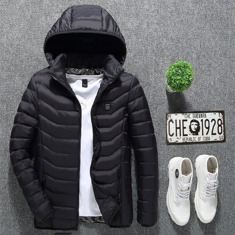 Winter Heated Jacket USB Electric Cotton Coat Zip-up Heater Thermal Clothing Heating Vest For Men - Jabula & Co