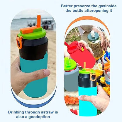 Soda Can Lid Straw Soda Can Lid Cola Cans Cup Lid Reusable Can Stopper For Soda Beer Drinks Juice Coke Beverage Cap Fits Standard Coke Can - Jabula & Co