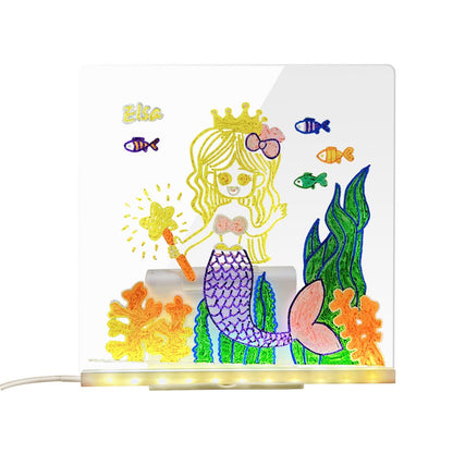 LED Acrylic Drawing Board DIY Erasable Luminous Writing Boards With Stand USB Plug Message Board With NightLight by Jabula & Co