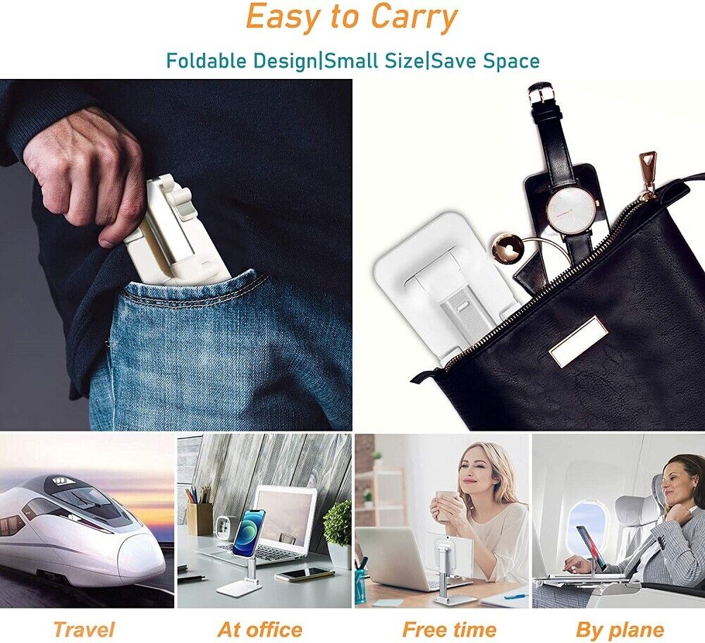 Cell Phone Stand Desktop Holder Tablet Stand Mount Mobile Phone Desktop Tablet Holder Table Cell Foldable Extend Support Desk Mobile Phone Holder Stand - Jabula & Co
