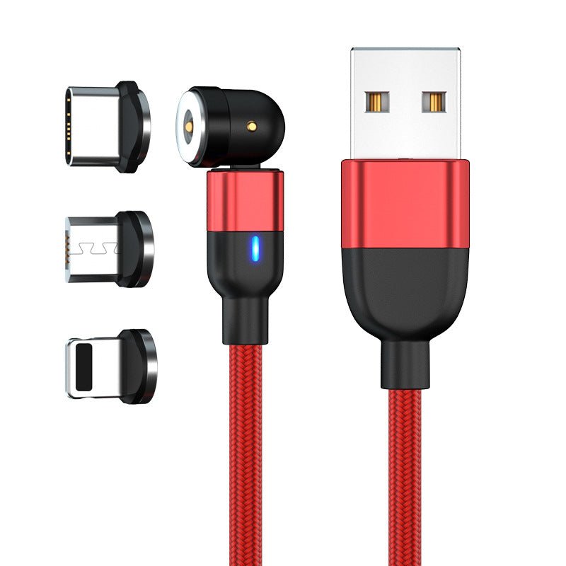 Data Cable 540 Degree Blind Suction Round Magnetic Charging Cable Three-in-one Bent Magnetic Cable - Jabula & Co