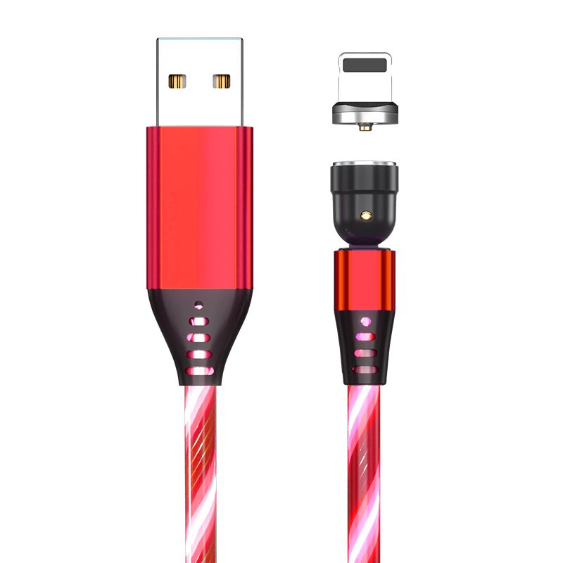 540 Rotate Luminous Magnetic Cable 3A Fast Charging Mobile Phone Charge Cable For LED Micro USB Type C For I Phone Cable by Beckett