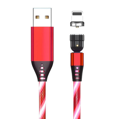 540 Rotate Luminous Magnetic Cable 3A Fast Charging Mobile Phone Charge Cable For LED Micro USB Type C For I Phone Cable by Beckett