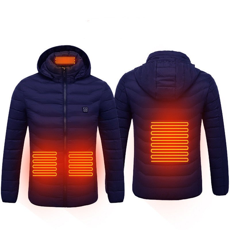 Winter Heated Jacket USB Electric Cotton Coat Zip-up Heater Thermal Clothing Heating Vest For Men by Beckett