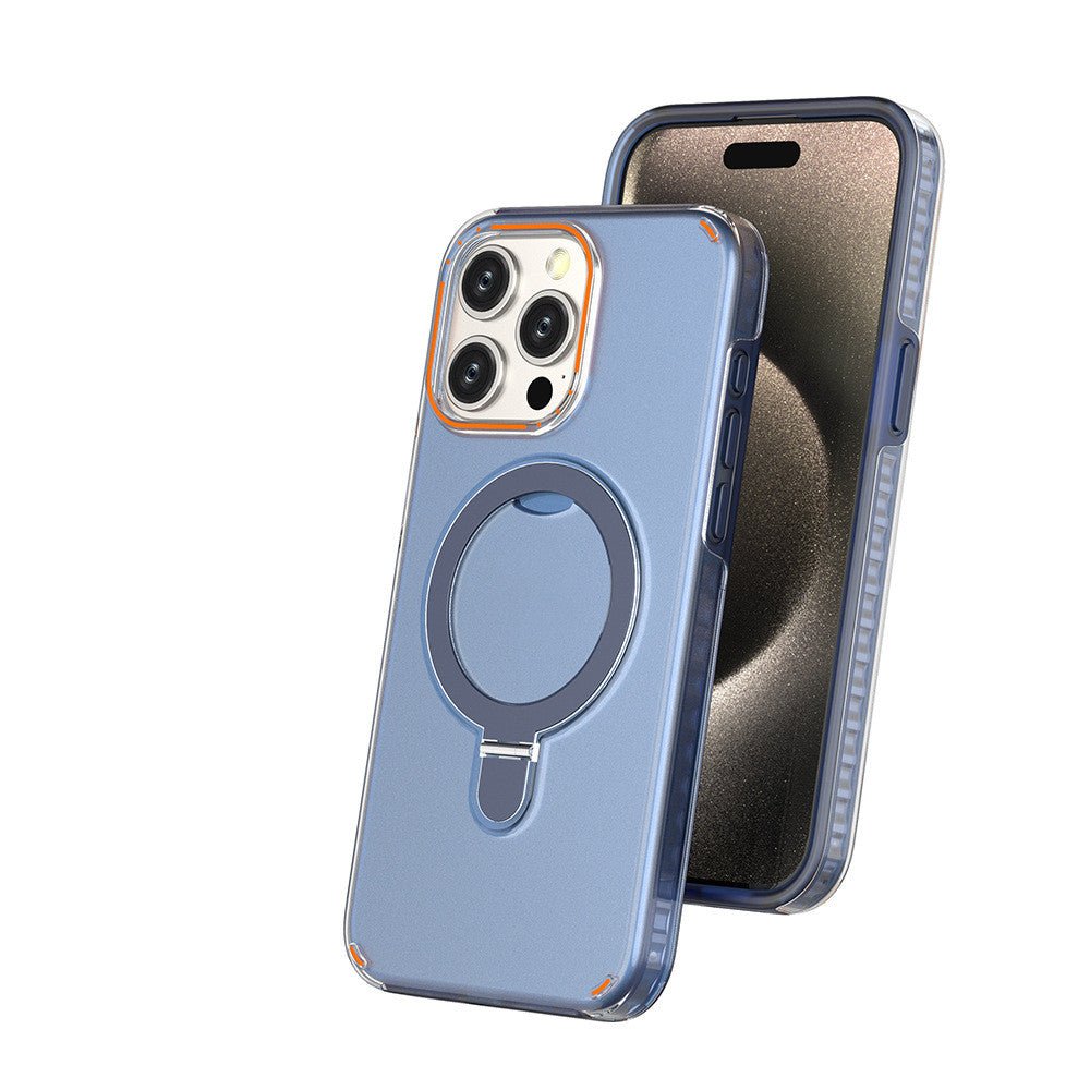 New Colorful Magnetic Bracket Phone Case With Holder Stand Cover For Magesafe Magnetic Transparent Wireless Charge Case For Phone - Jabula & Co