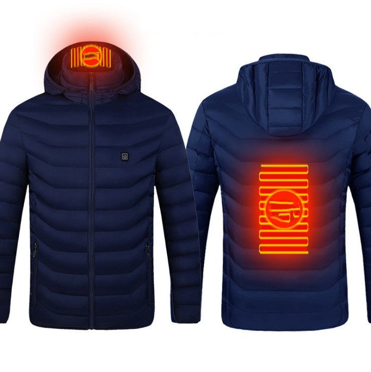 Winter Heated Jacket USB Electric Cotton Coat Zip-up Heater Thermal Clothing Heating Vest For Men by Beckett