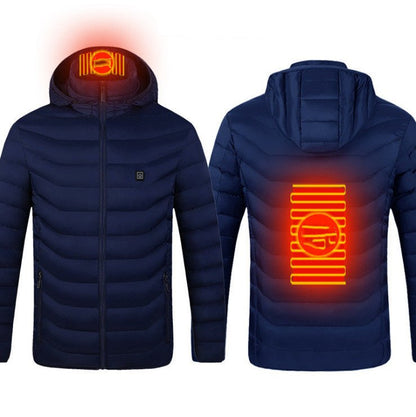 Winter Heated Jacket USB Electric Cotton Coat Zip-up Heater Thermal Clothing Heating Vest For Men by Beckett