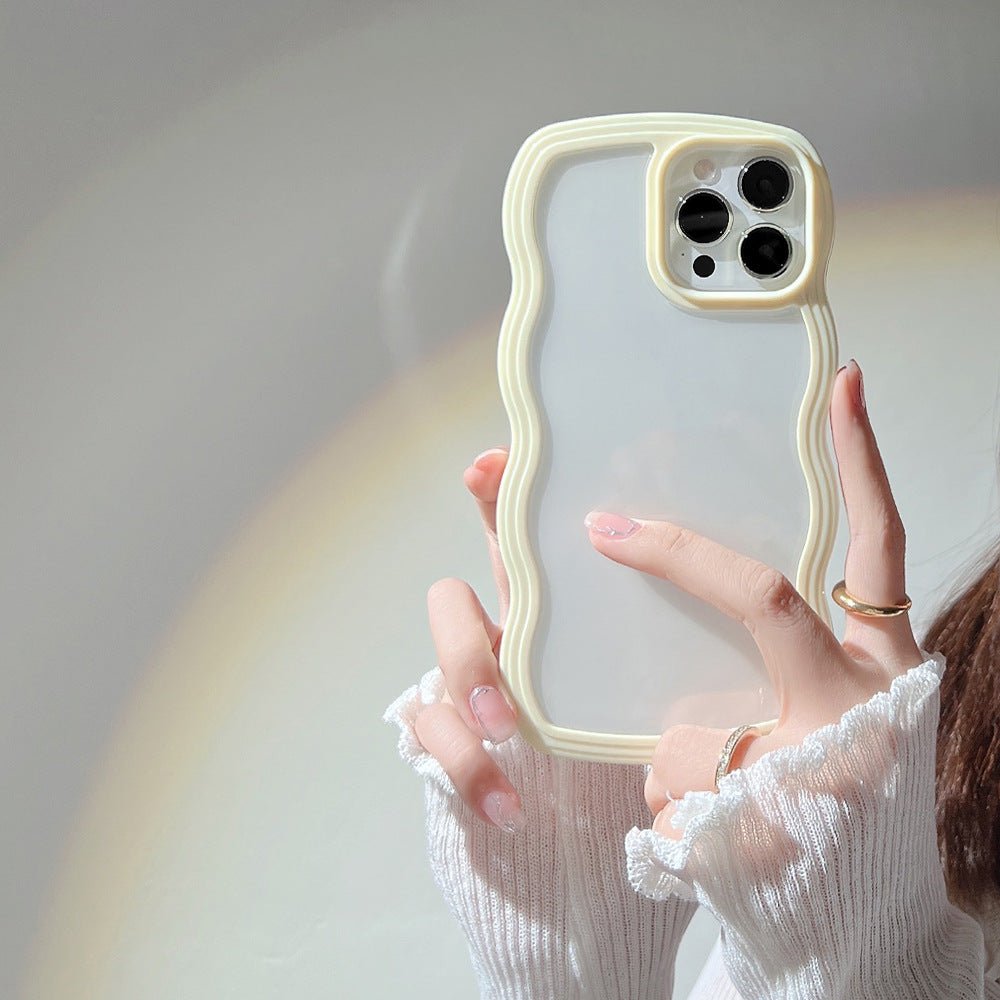 Wave Border Mobile Phone Case Solid Color Simple Candy Color - Jabula & Co