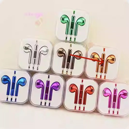 Color Plated Glossy Wired Earbuds - Jabula & Co