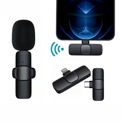 Wireless Lavalier Microphone Portable Audio Video Recording Mini Mic For I Phone Android Long Battery Life Live Broadcast Gaming - Jabula & Co