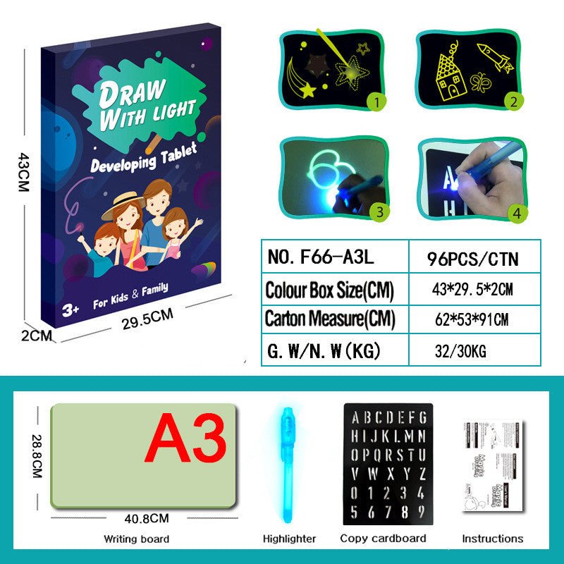 Educational Toy Drawing Pad 3D Magic 8 Light Effects Puzzle Board Sketchpad - Jabula & Co