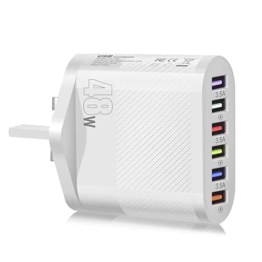 Mobile Phone Charger 6 Interface Travel Charging Plug
