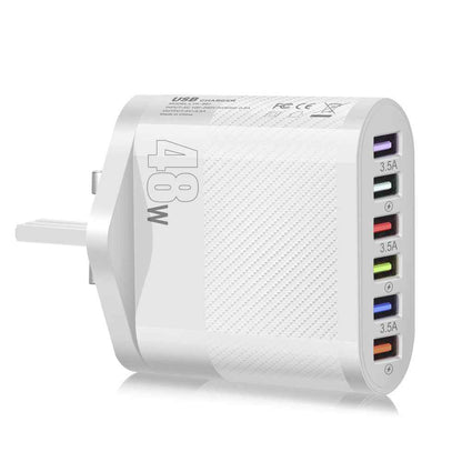Mobile Phone Charger 6 Interface Travel Charging Plug