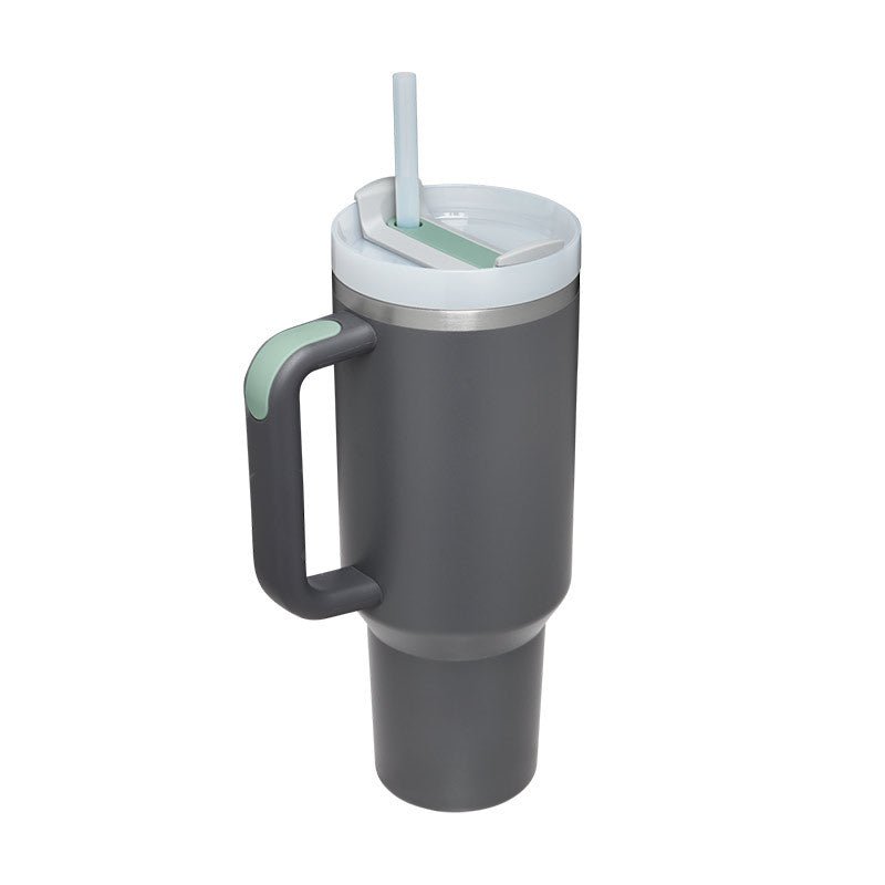 40 Oz Tumbler With Handle Straw Insulated, Stainless Steel Spill Proof Vacuum Coffee Cup Tumbler With Lid Tapered Mug Gifts For Valentine Lover Suitable For Car Gym Office Travel - Jabula & Co