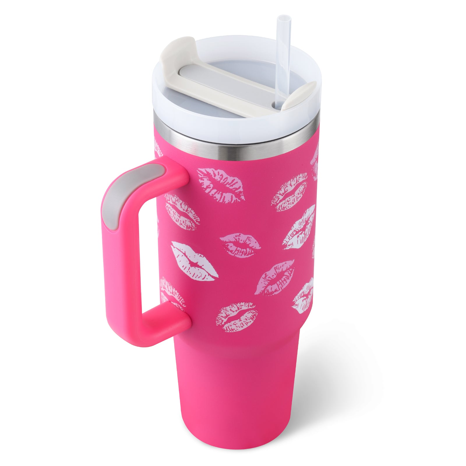 40 Oz Tumbler With Handle Straw Insulated, Stainless Steel Spill Proof Vacuum Coffee Cup Tumbler With Lid Tapered Mug Gifts For Valentine Lover Suitable For Car Gym Office Travel by Beckett
