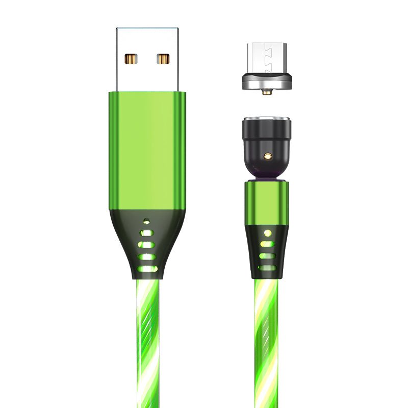 540 Rotate Luminous Magnetic Cable 3A Fast Charging Mobile Phone Charge Cable For LED Micro USB Type C For I Phone Cable - Jabula & Co