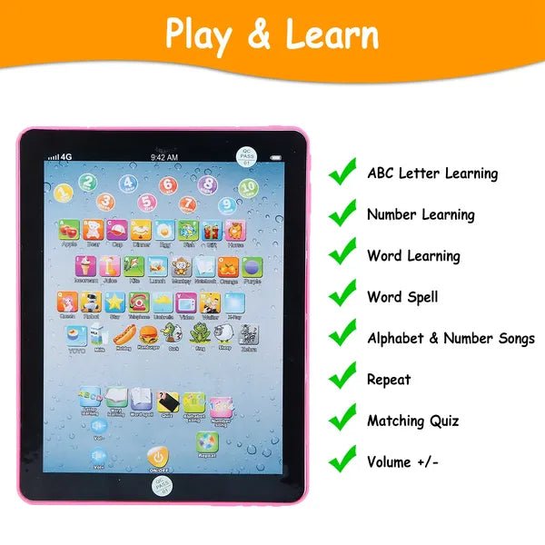 Baby Learning Tablet Educational Mini Pads Toys Touch Learn Toddler Tablet For ABC Numbers Words Gift by Jabula & Co