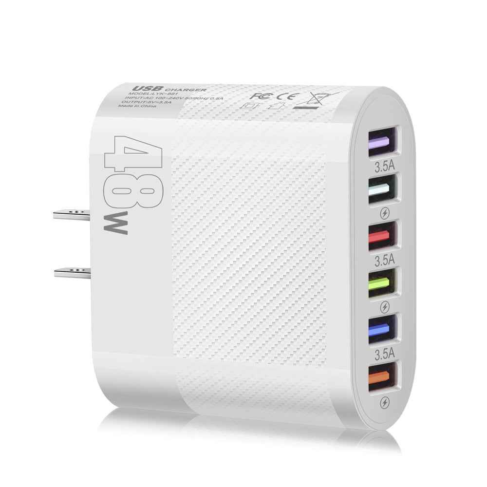 Mobile Phone Charger 6 Interface Travel Charging Plug