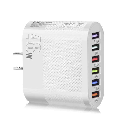 Mobile Phone Charger 6 Interface Travel Charging Plug