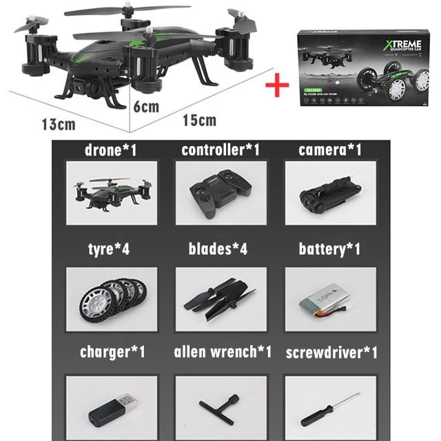 OTRC FY602 Air-Road RC Drone Car 2 in 1 Flying Car 2.4G RC Quadcopter Drone 6-Axis 4CH Helicopter With HD Camera High Speed 4WD - Jabula & Co