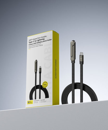 Fast Charging Foldable Bracket Data Cable 2-in-1 Data Wire Foldable Phone Tablet Stand Type-C To Type-C USB-A To Type-C - Jabula & Co