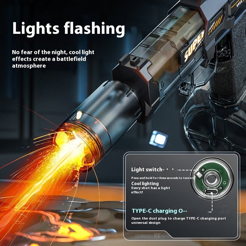 LED Lights Electric Water Guns Children Simulated Shooting Recoil Powerful Automatic Water Spray Gun Kids Summer Outdoor Toys - Jabula & Co