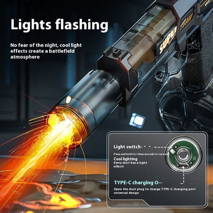LED Lights Electric Water Guns Children Simulated Shooting Recoil Powerful Automatic Water Spray Gun Kids Summer Outdoor Toys - Jabula & Co