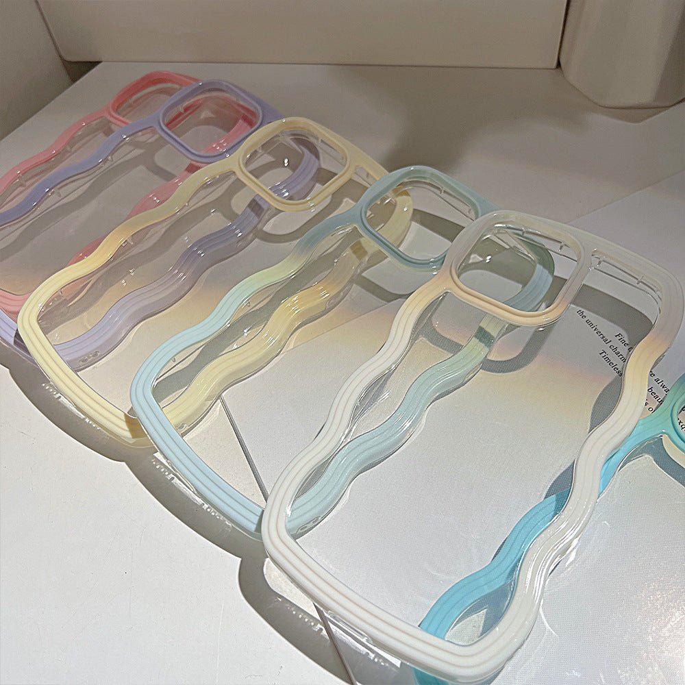 Wave Border Mobile Phone Case Solid Color Simple Candy Color - Jabula & Co