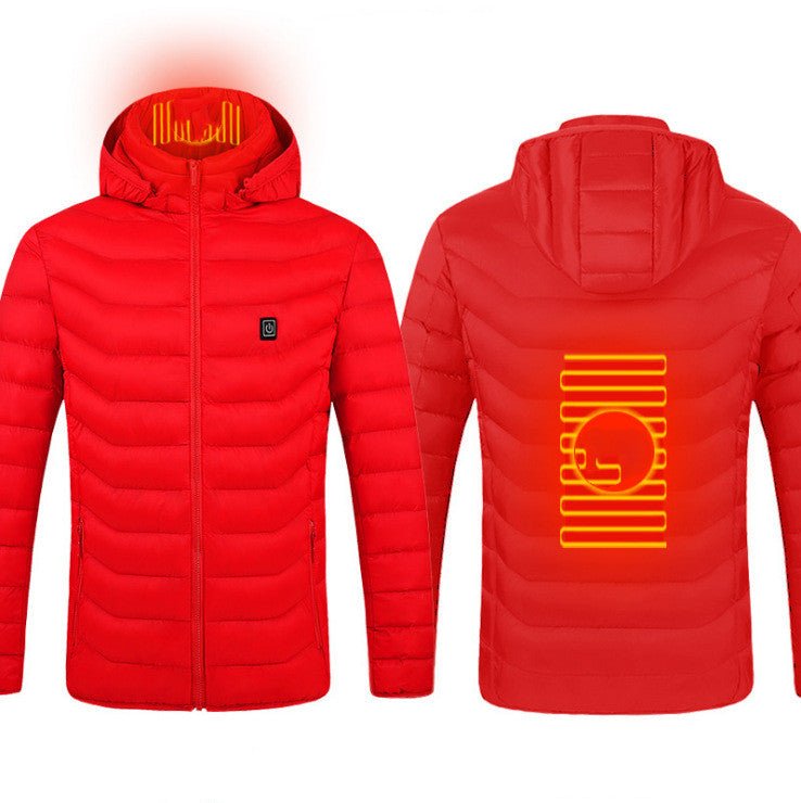 Winter Heated Jacket USB Electric Cotton Coat Zip-up Heater Thermal Clothing Heating Vest For Men by Beckett
