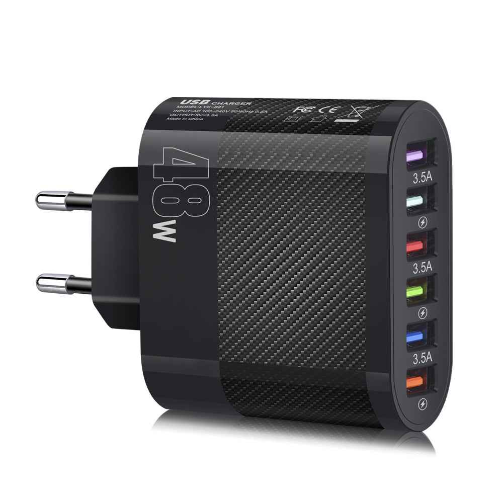 Mobile Phone Charger 6 Interface Travel Charging Plug