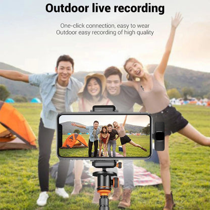 Wireless Lavalier Microphone Portable Audio Video Recording Mini Mic For I Phone Android Long Battery Life Live Broadcast Gaming - Jabula & Co