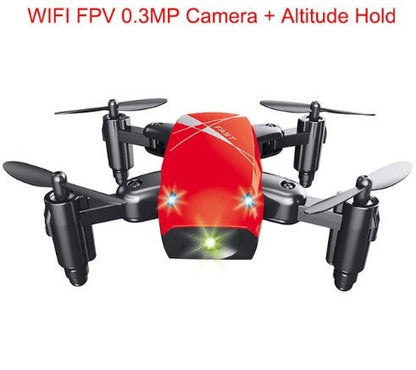 Micro Foldable RC Drone 3D Bearing Steering Wheel Remote Control Quadcopter Toys With Camera WiFi APP Control Helicopter Dron Kids Gift - Jabula & Co