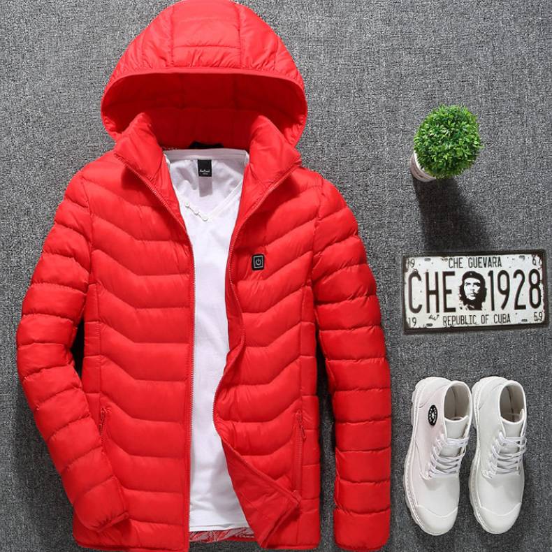 Winter Heated Jacket USB Electric Cotton Coat Zip-up Heater Thermal Clothing Heating Vest For Men - Jabula & Co