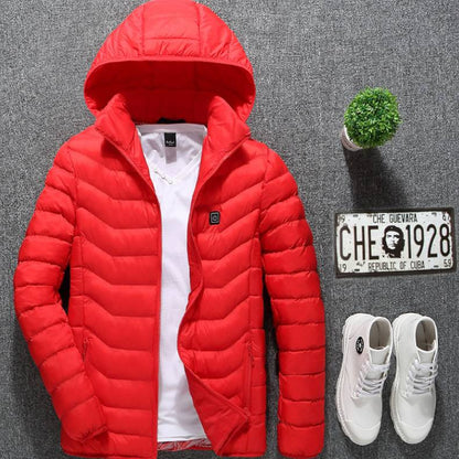 Winter Heated Jacket USB Electric Cotton Coat Zip-up Heater Thermal Clothing Heating Vest For Men - Jabula & Co
