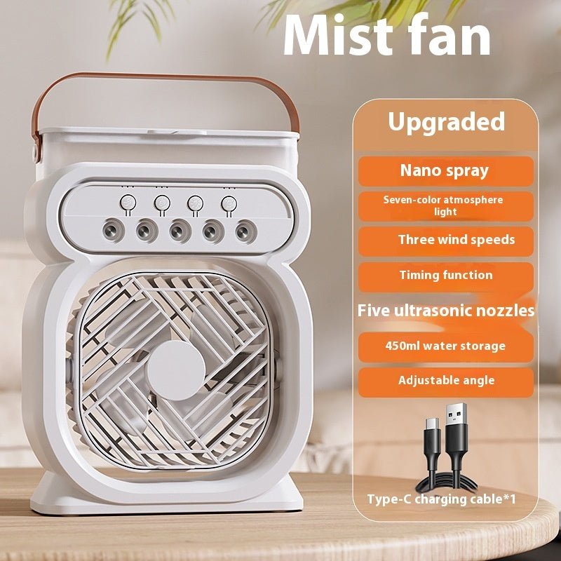 3 In 1 Portable Air Conditioner Evaporative Air Cooler LED Night Lights 3 Speeds Humidifier Fan For Home Office by Jabula & Co