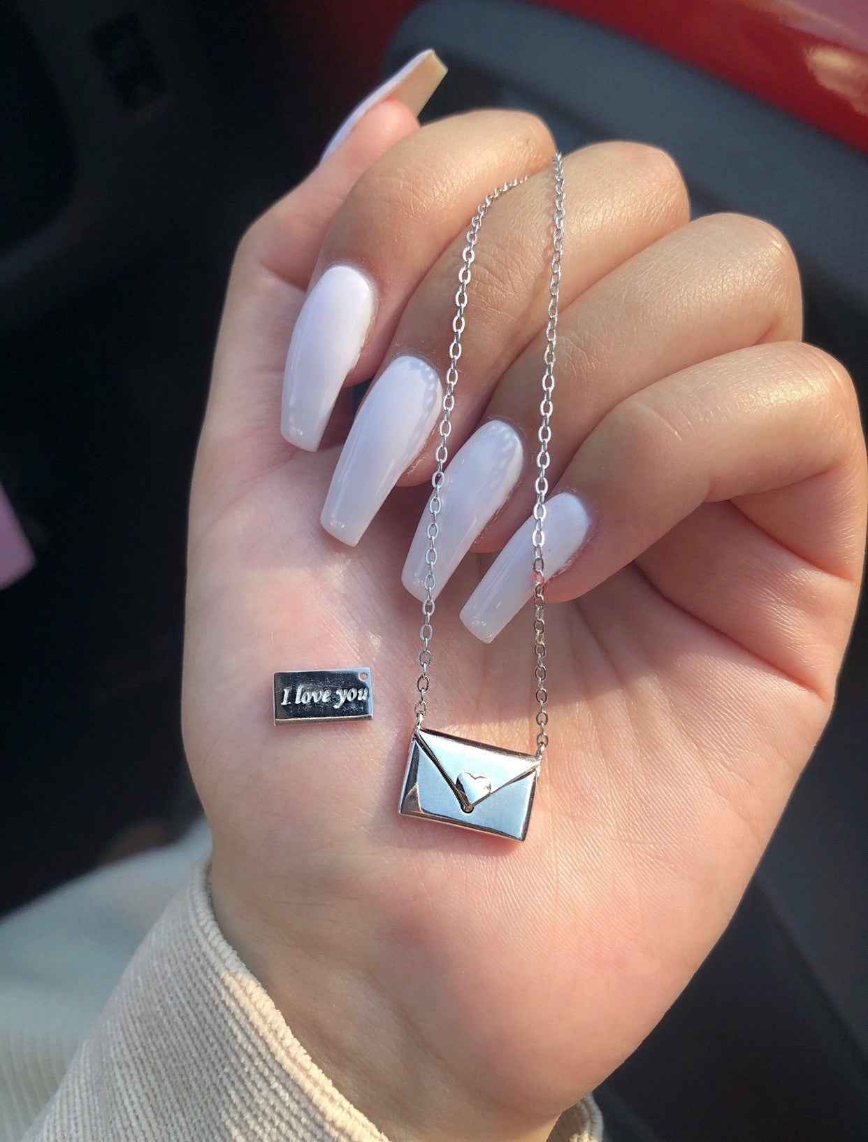 Secret Message Envelope Pendant Necklace, Silver or Gold Gift