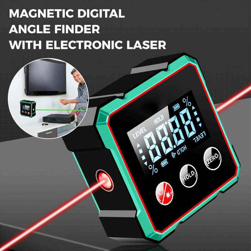 Magnetic Digital Angle Finder With Electronic Laser Gauge Protractor Inclinometer Level Magnets Level Ruler Angle Slope