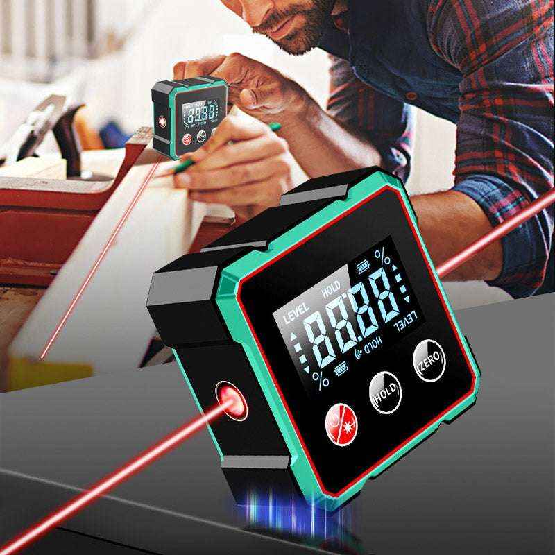 Magnetic Digital Angle Finder With Electronic Laser Gauge Protractor Inclinometer Level Magnets Level Ruler Angle Slope
