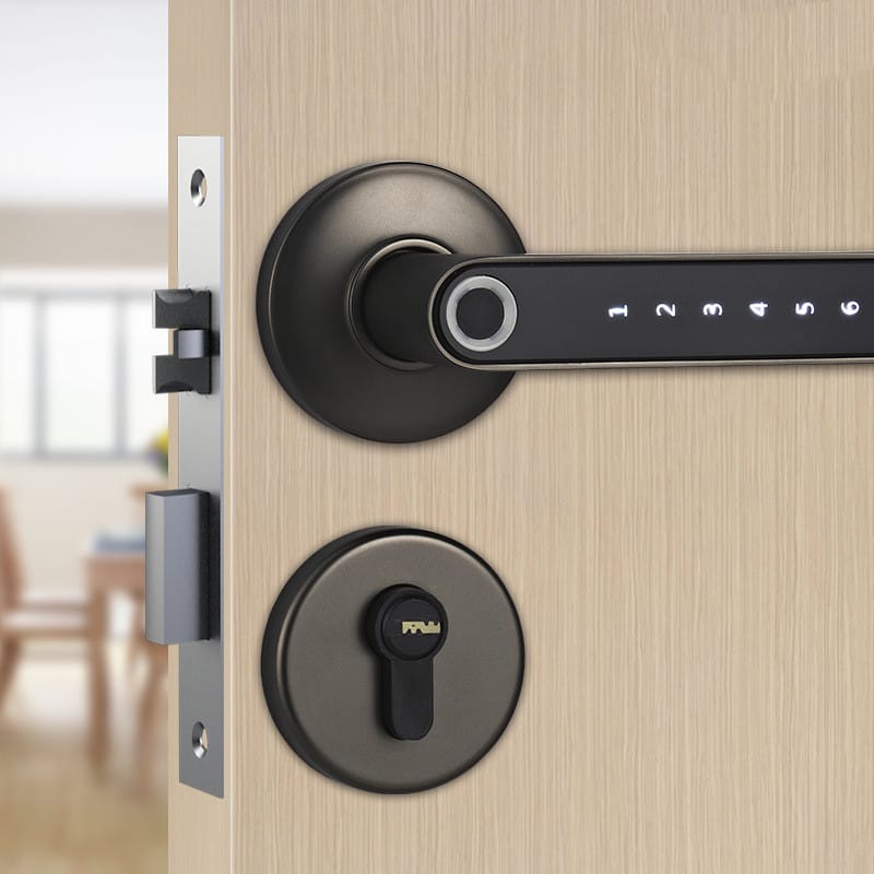Smart Lock Fingerprint Password Electric Digital Lock Alloy Keyless Security Door Handle For Home by Jabula & Co