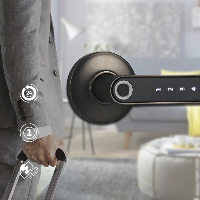 Smart Lock Fingerprint Password Electric Digital Lock Alloy Keyless Security Door Handle For Home by Jabula & Co