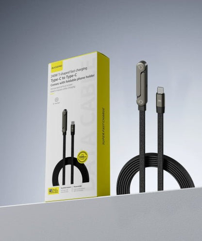 Fast Charging Foldable Bracket Data Cable 2-in-1 Data Wire Foldable Phone Tablet Stand Type-C To Type-C USB-A To Type-C - Jabula & Co