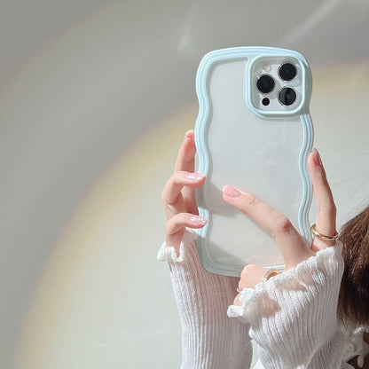 Wave Border Mobile Phone Case Solid Color Simple Candy Color - Jabula & Co