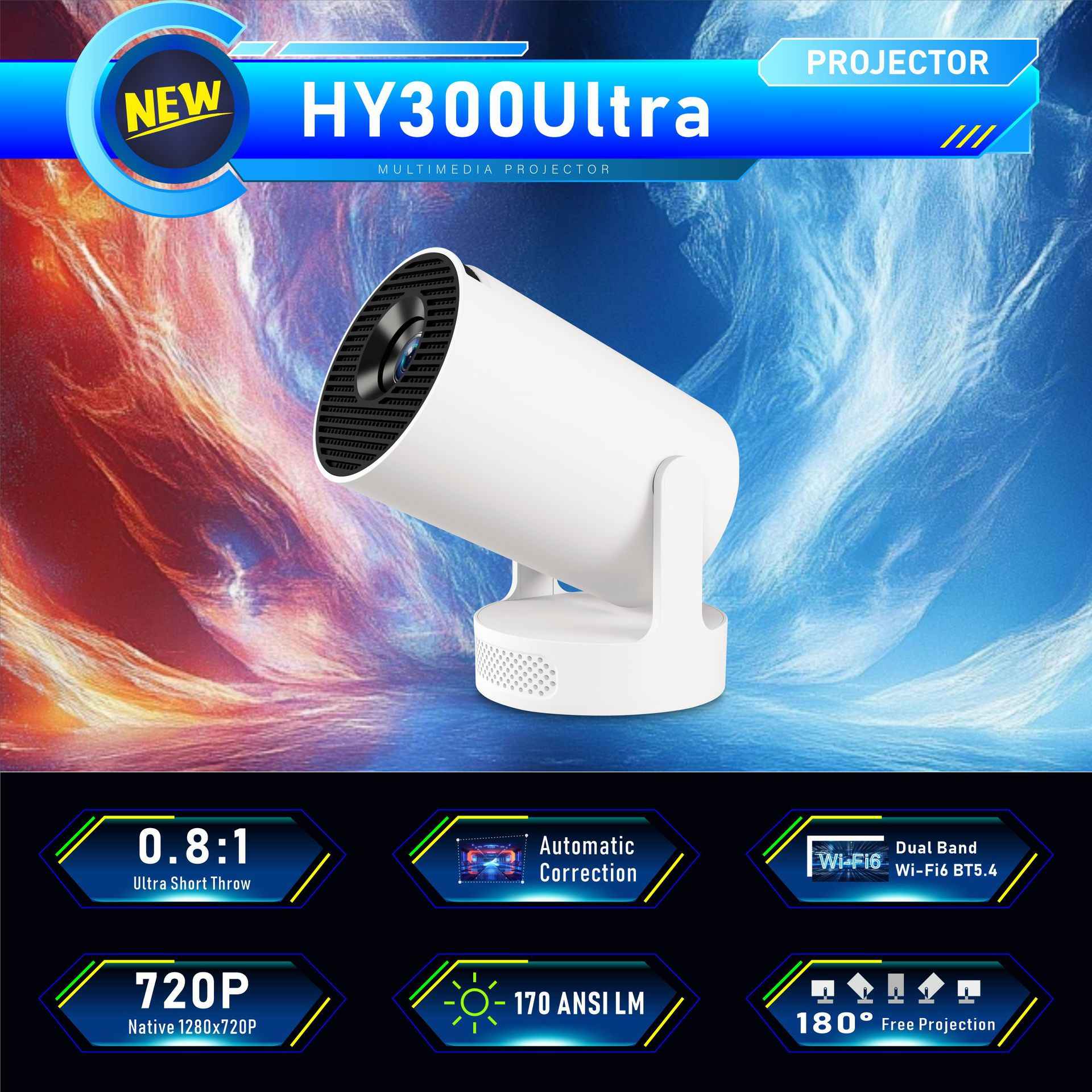 Ultra Short Focus Hy300ultra HD 4K Projector Home Mini - Jabula & Co
